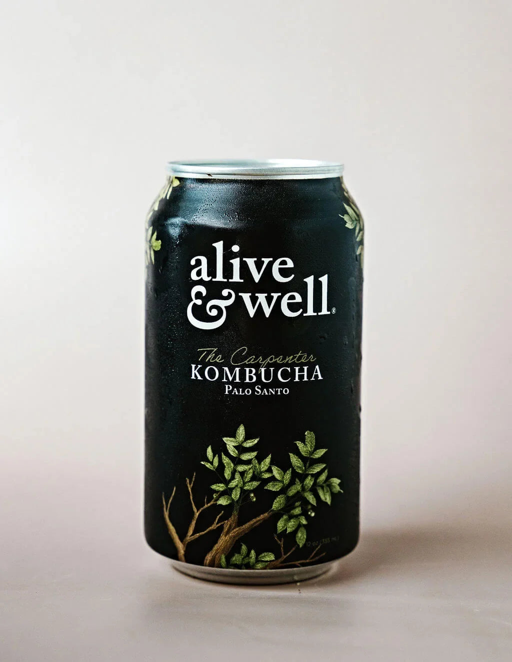 Alive & Well Kombucha Palo Santo flavor 6-pack, showing bottles with labels and natural wooden accents in the image.