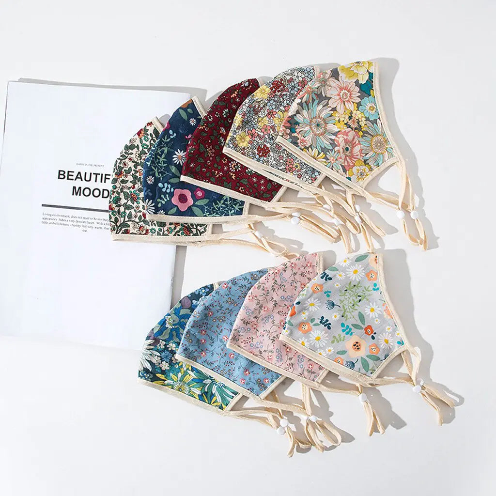 Adjustable Cotton Print Face Mask - Breathable and Washable