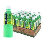 Aloevine Pomegranate Aloe Vera Drink with Aloe Pulp, 16.9 Fl Oz, 20 Count Bottles