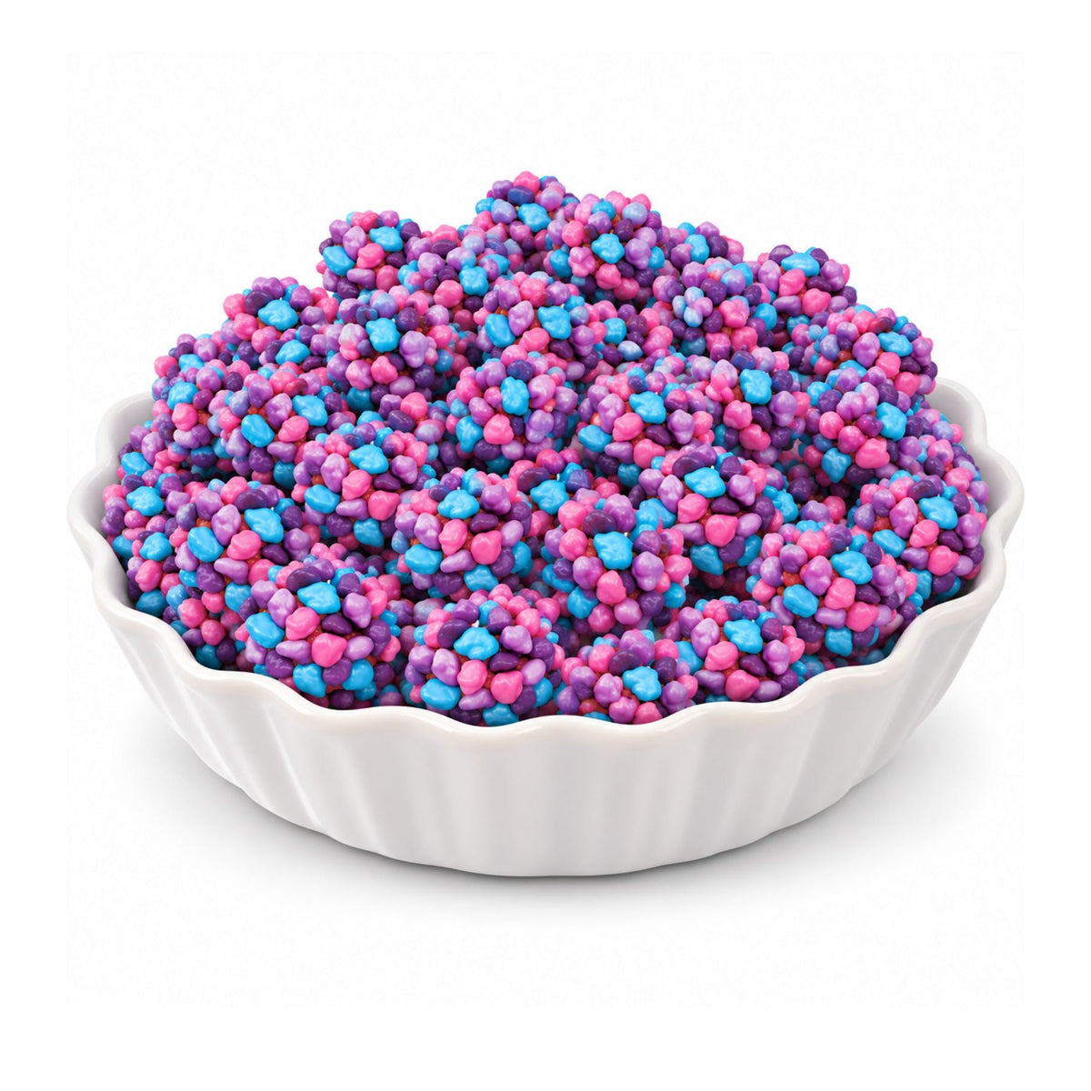 Assorted Nerds Gummy Clusters in a bulk bag, featuring vibrant berry flavors from Candy In Bulk, displayed in a clear view.