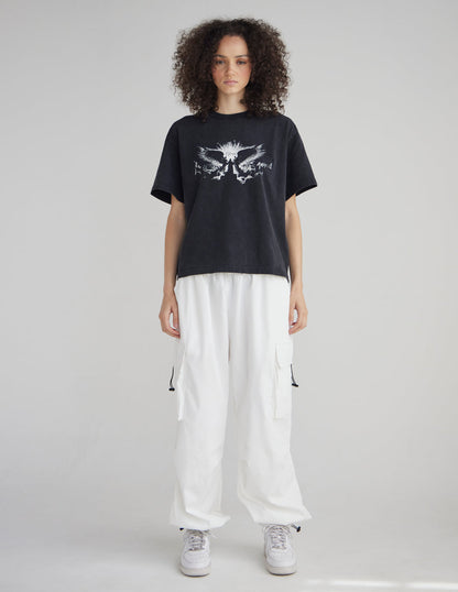 Elevated Faith Angels Heavyweight T-Shirt featuring a bold graphic design on soft, durable cotton fabric.