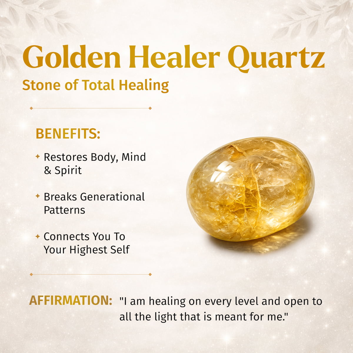 Golden Healer Quartz bracelet from Conscious Items featuring polished golden crystals on a delicate string.