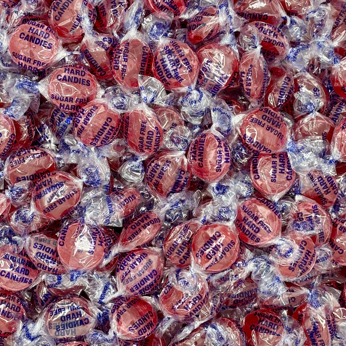 Arcor Cinnamon Sugar Free Hard Candy in a bulk value bag by Candy In Bulk, showing individually wrapped cinnamon-flavored candies.