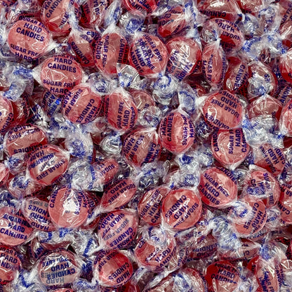 Arcor Cinnamon Sugar Free Hard Candy in a bulk value bag by Candy In Bulk, showing individually wrapped cinnamon-flavored candies.