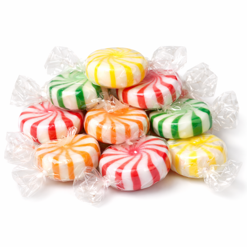 Assorted Starlight hard candies in individually wrapped colorful pieces from Candy In Bulk in a bulk value bag.