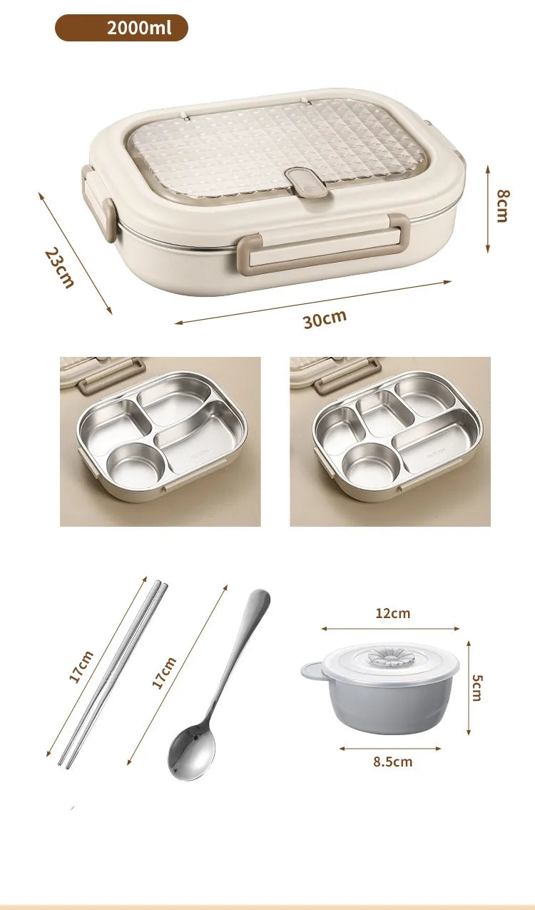304 Stainless Steel Microwaveable Bento Box