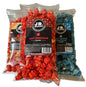 Junior Snacks Company hot flavor sample pack featuring three individually wrapped snack samples in colorful packaging.