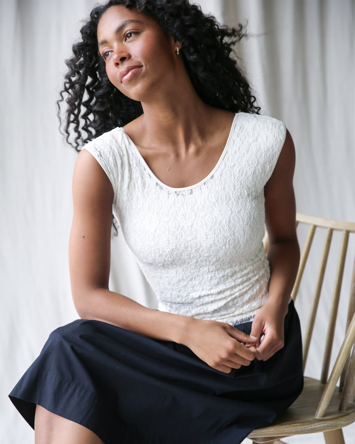 Downeast Wonder Tee in soft fabric, featuring a classic crew neck and relaxed fit, shown in a neutral color.