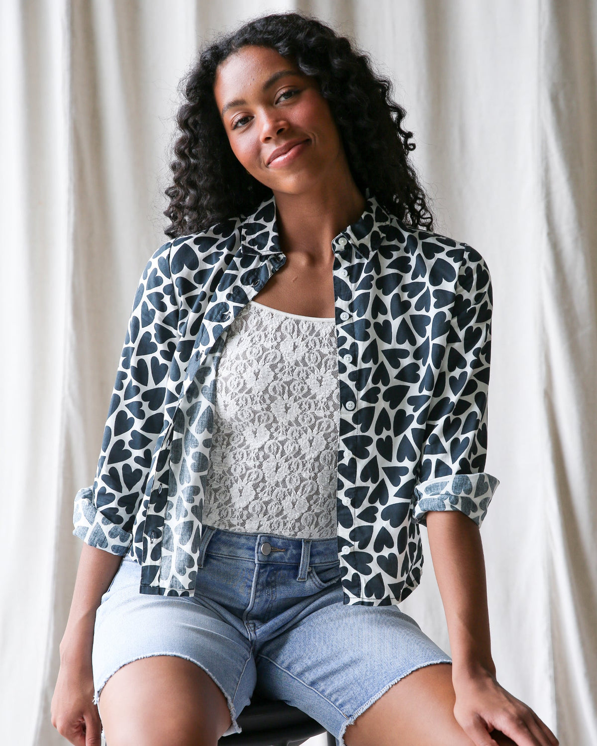 Downeast More Love Top, stylish women's blouse with a flattering fit, featuring soft fabric and a versatile design.