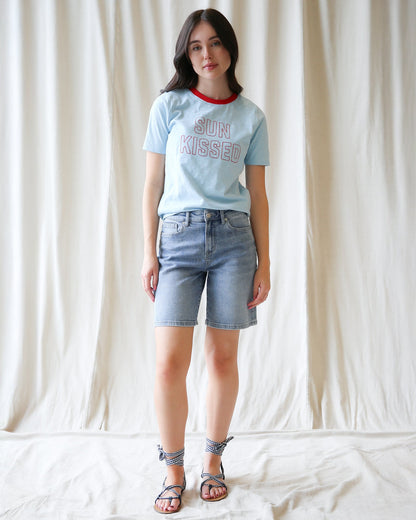 Downeast Sun Kissed Tee, a casual tops with a relaxed fit, featuring soft fabric and sun-inspired design details.