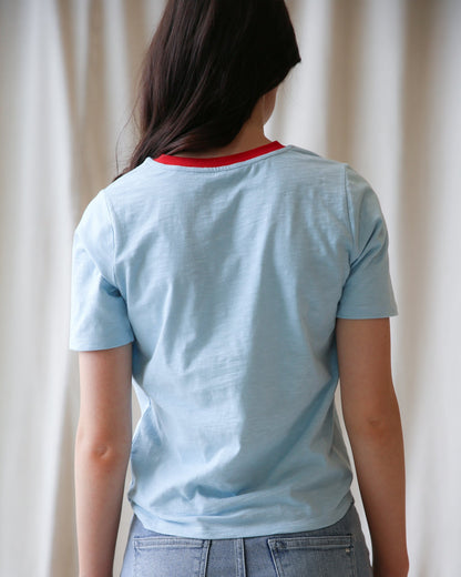 Downeast Sun Kissed Tee, a casual short-sleeve top in soft fabric with a sunny yellow color and relaxed fit.
