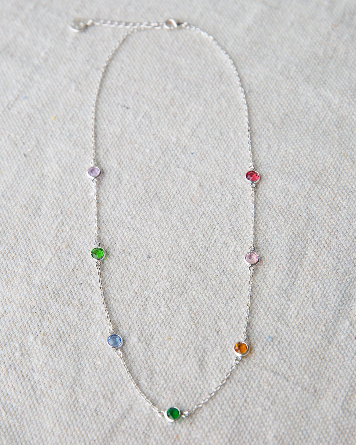 Silver Pop of Color Necklace by Downeast featuring vibrant, modern jewelry with a sleek silver finish and eye-catching design.