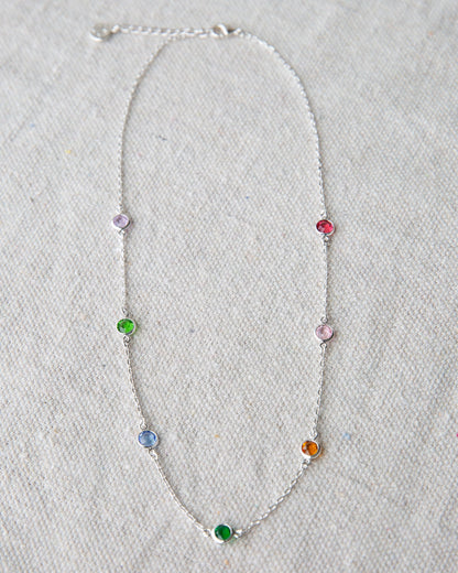 Silver Pop of Color Necklace by Downeast featuring vibrant, modern jewelry with a sleek silver finish and eye-catching design.