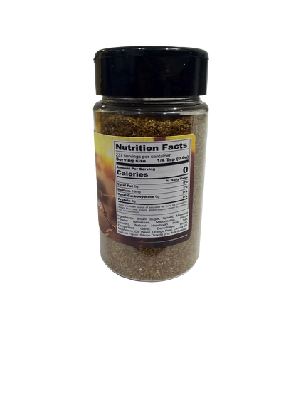 Hi-West Back Country Rub seasoning blend in a jar, featuring a spicy and savory spice mix for grilling and outdoor cooking.