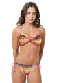 Loco Boutique bandana with keyhole gather design in vibrant fabric, displayed front view.
