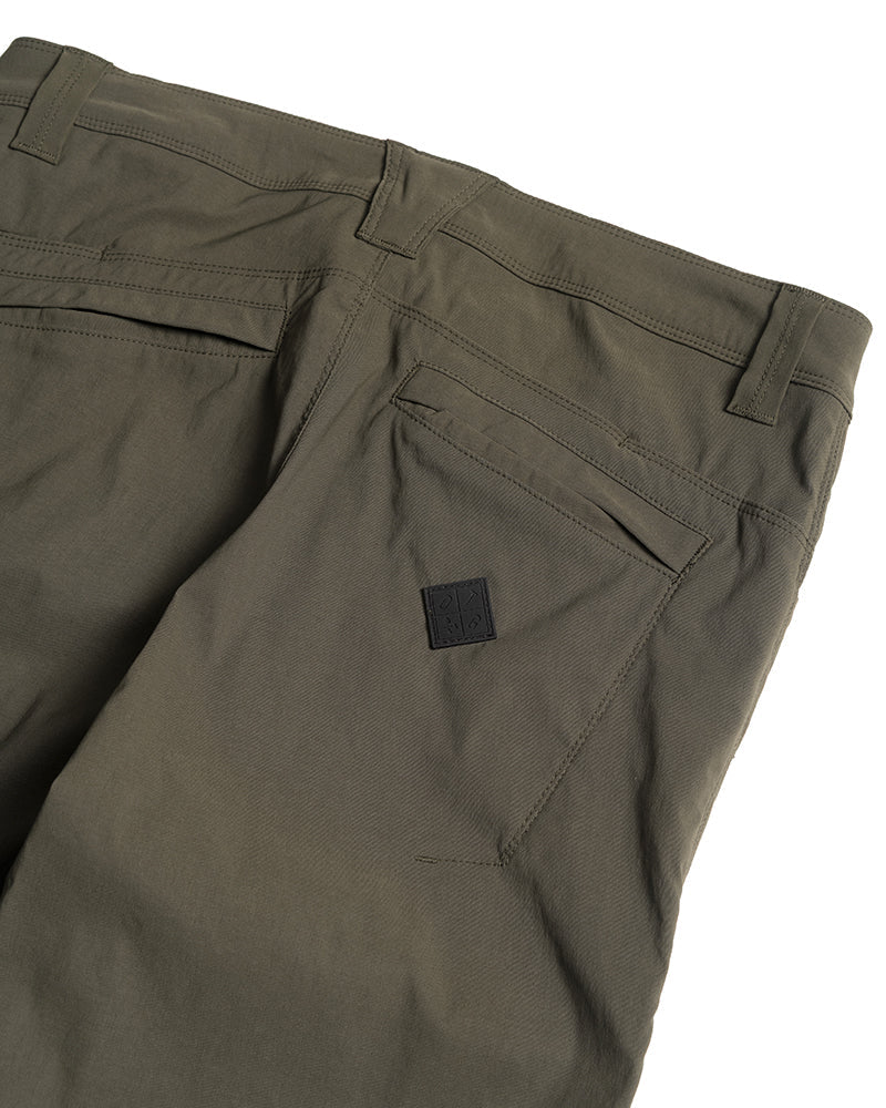 Off The Grid Surplus Lancer Taper Fit Pant in Beluga Brown, showing the tapered fit and fabric texture of these stylish pants.