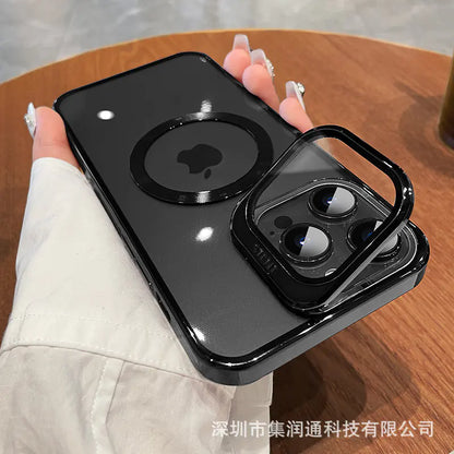 Magnetic Hard Case with Stand for iPhone 15 Pro Max