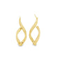 Gold Twist Infinity Dangle Earrings by MIA Jewelry showing elegant, high-shine jewelry with twisting infinity design.