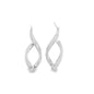 Rhodium finish Twist Infinity Dangle Earrings by MIA Jewelry featuring sleek, intertwined loop design with dangling style.