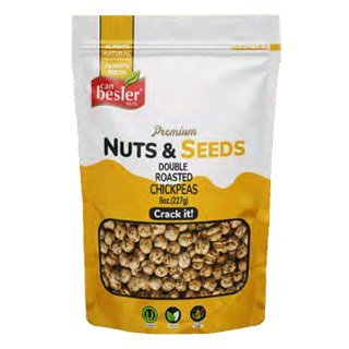 Crunchy Can Besler Chickpeas snack by S101 in a 200g can, showing golden roasted chickpeas in a resealable container.