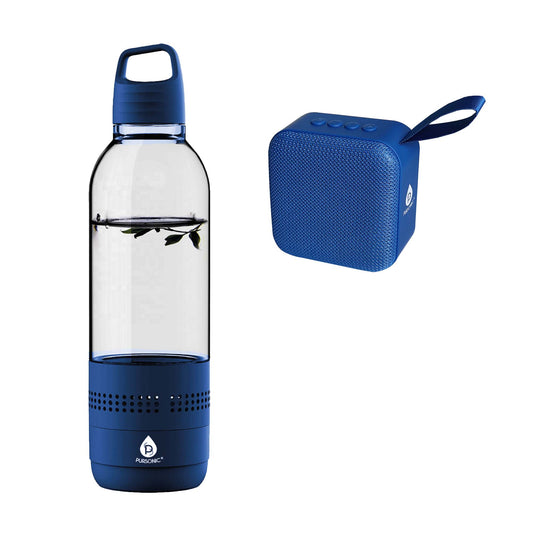 Pursonic wireless speaker and hydration water bottle combo, portable design with sound and hydration features.