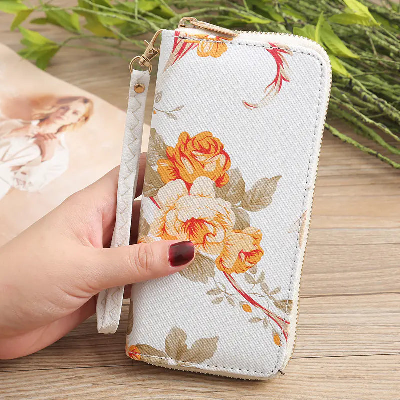 Women's Long Clutch Wallet with Phone Compartment