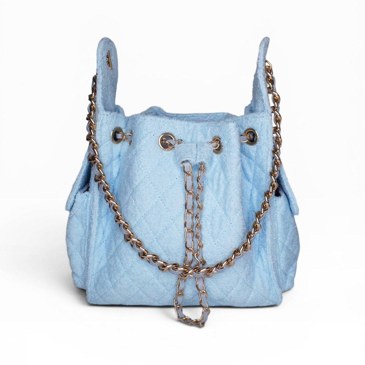 Small powder blue Bayshore Bucket by BEACH HAUS, featuring a stylish, casual design perfect for beach or outdoor use.
