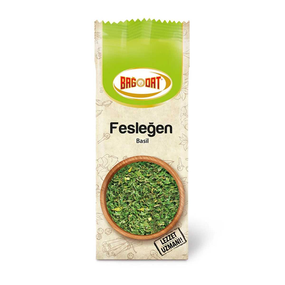 S101 Bagdat Basil mixed spices and seasonings in a 30g package, showing fresh basil leaves and spice blend in the image.