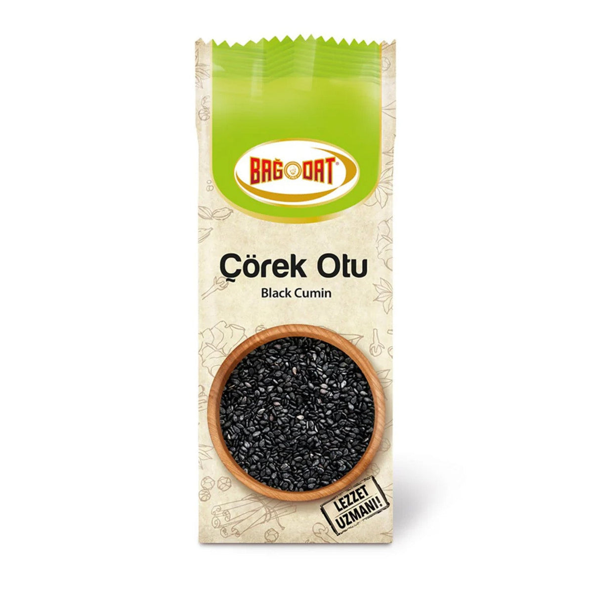 Bagdat black cumin seeds in a 75g package, part of S101's mixed spices and seasonings collection.