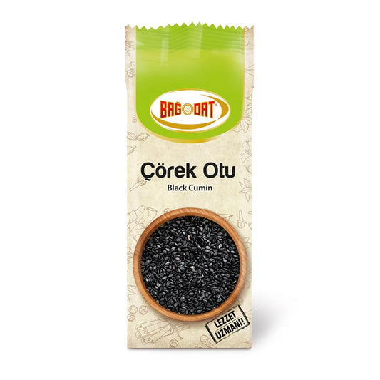 Bagdat black cumin seeds in a 75g package, part of S101's mixed spices and seasonings collection.