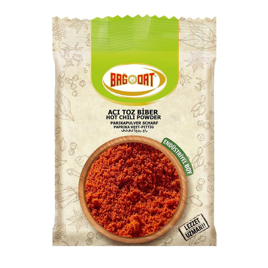 Bagdat hot chili pepper in 75g package, mixed spices and seasonings by S101, shown in a clear image of the dried peppers.