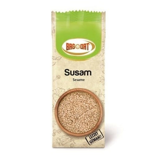 Bagdat Sesame Seeds 75G from S101, mixed spice and seasoning, showing a clear image of the sesame seed bag with textured seeds.