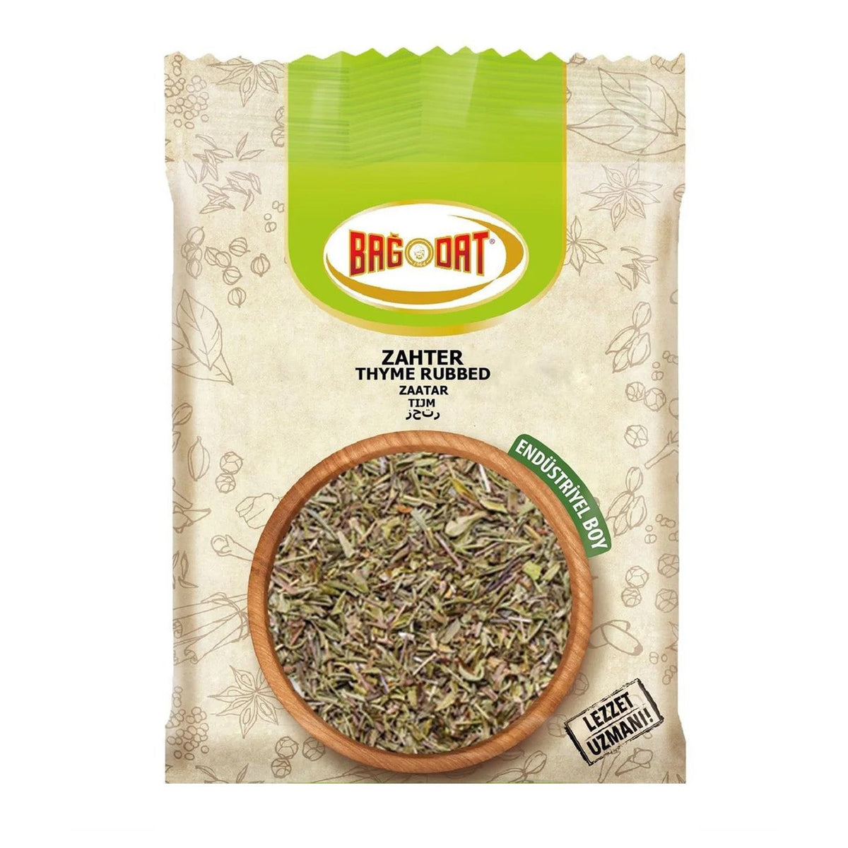 Bagdat Zaatar 50G from S101, mixed spices and seasonings with a fragrant zaatar blend in a clear packaging.