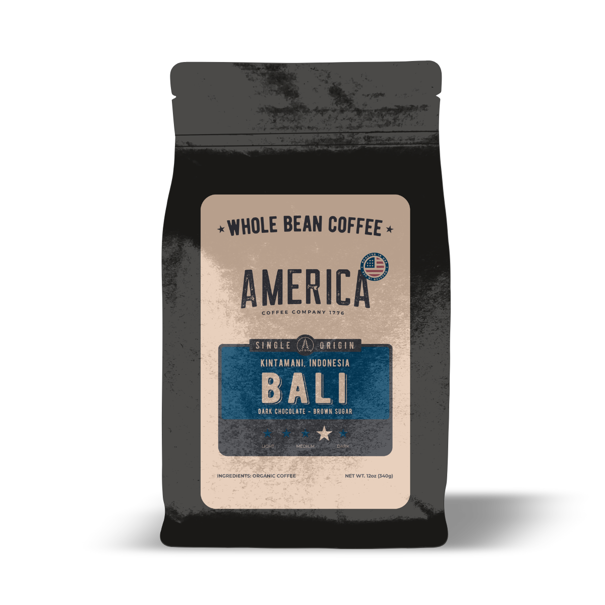 Whole Bali single origin coffee beans by America Supply Company LLC, showcasing fresh, roasted coffee beans in a natural setting.