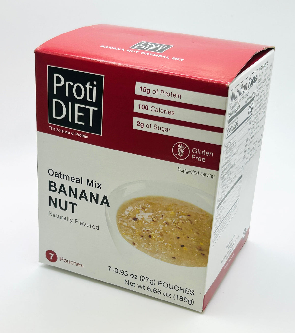 Banana Nut Oatmeal by AmBari Nutrition, a bowl of creamy oatmeal with banana slices and nut toppings, healthy food option.
