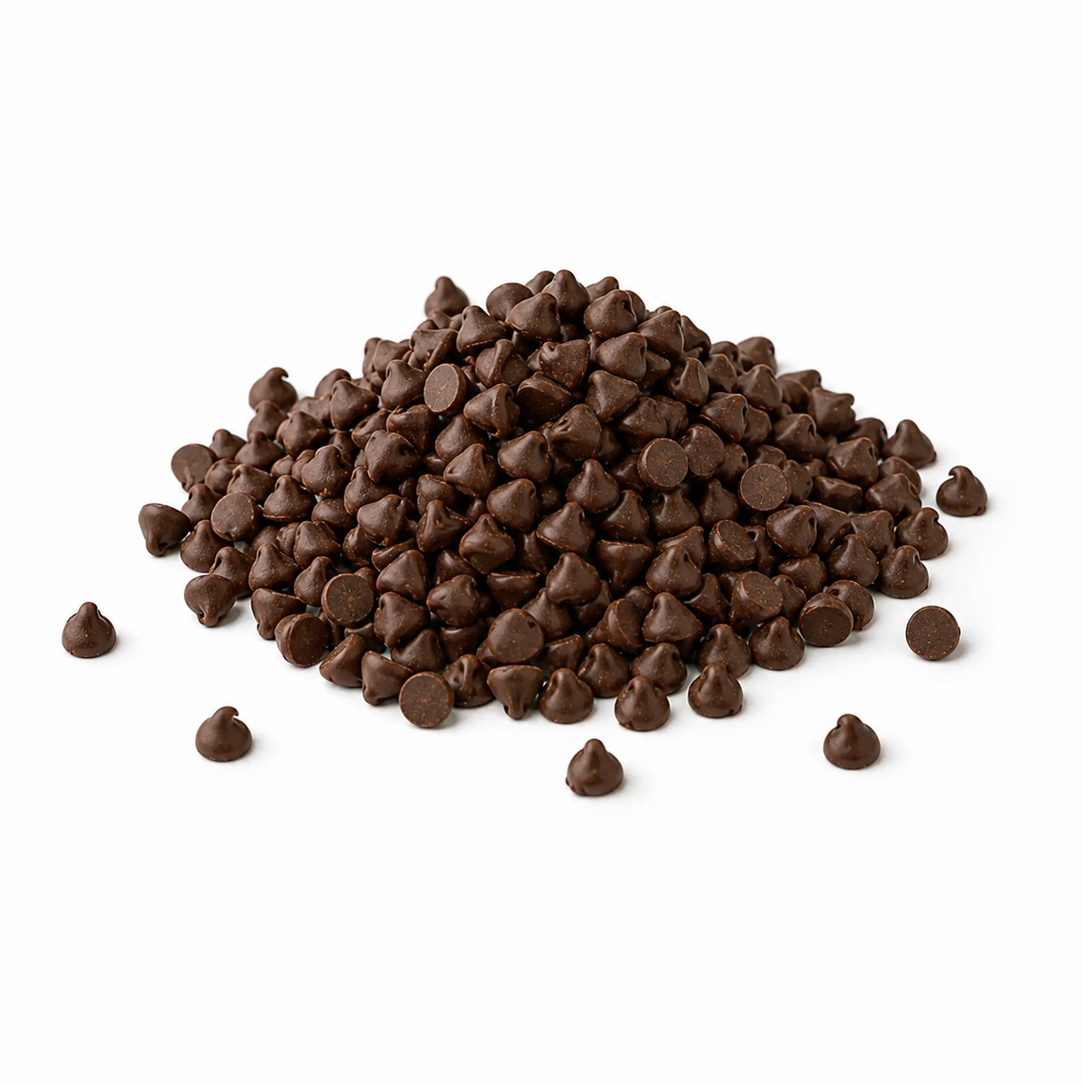 Dark chocolate baking chips by Candy In Bulk in a large 2000-count value bag, perfect for baking and chocolate recipes.