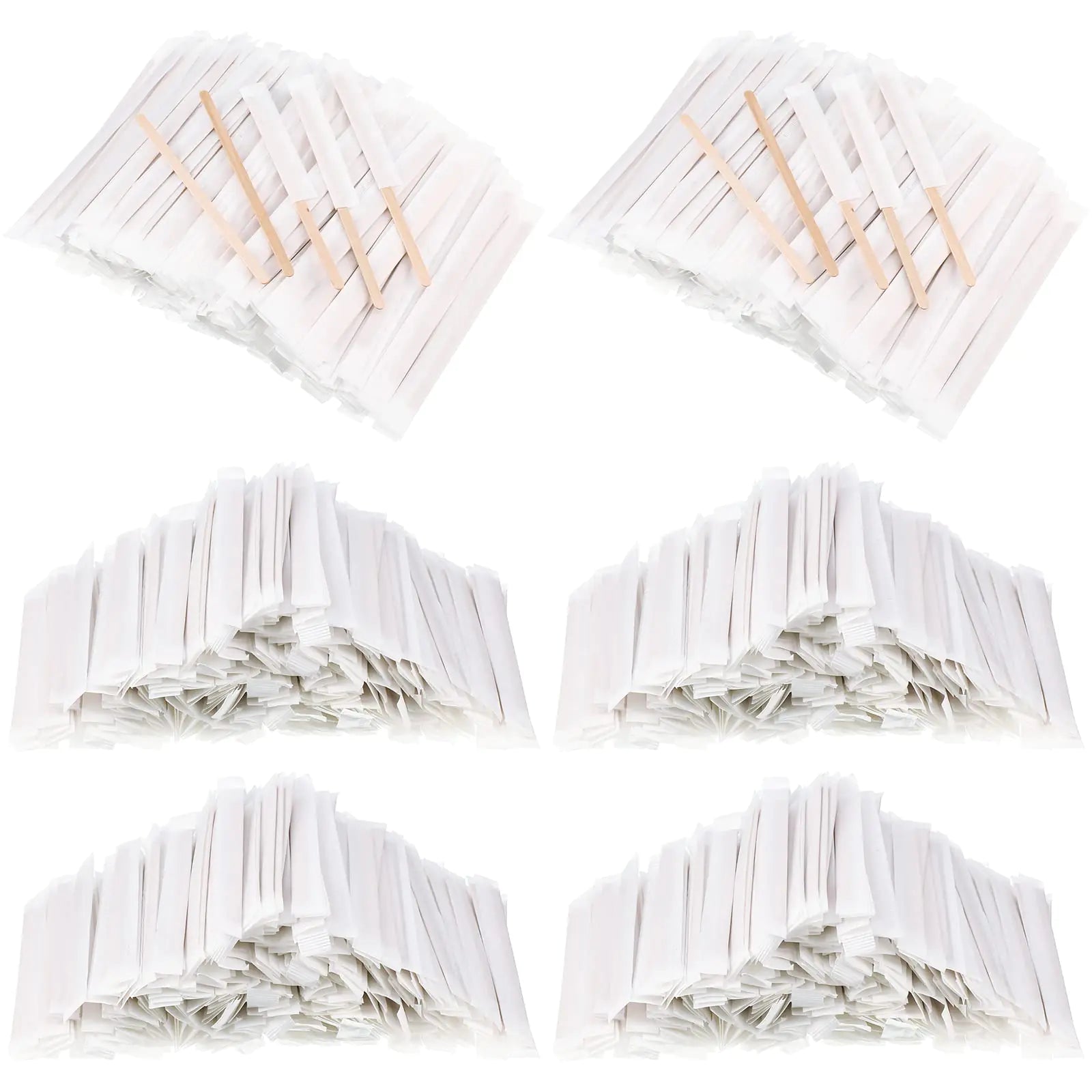 2000 Pcs Individually Wrapped Wooden Coffee Stirrers Disposable Coffee Stir Sticks Round End Coffee Sticks Bulk Wood Stirrers for Coffee Cocktail Hot Drinks Restaurant Bar Home Office (5.5 Inch)