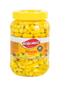 Glass jar of Yakamoz Hot Baby Pepper Pickles by S101, featuring vibrant, spicy baby peppers in a clear jar.