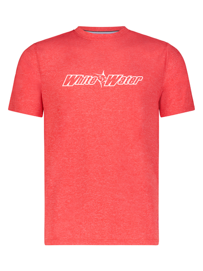 Red Bimini Primary Performance Tee by White Water Life, short sleeve shirt with a comfortable fit and vibrant color.