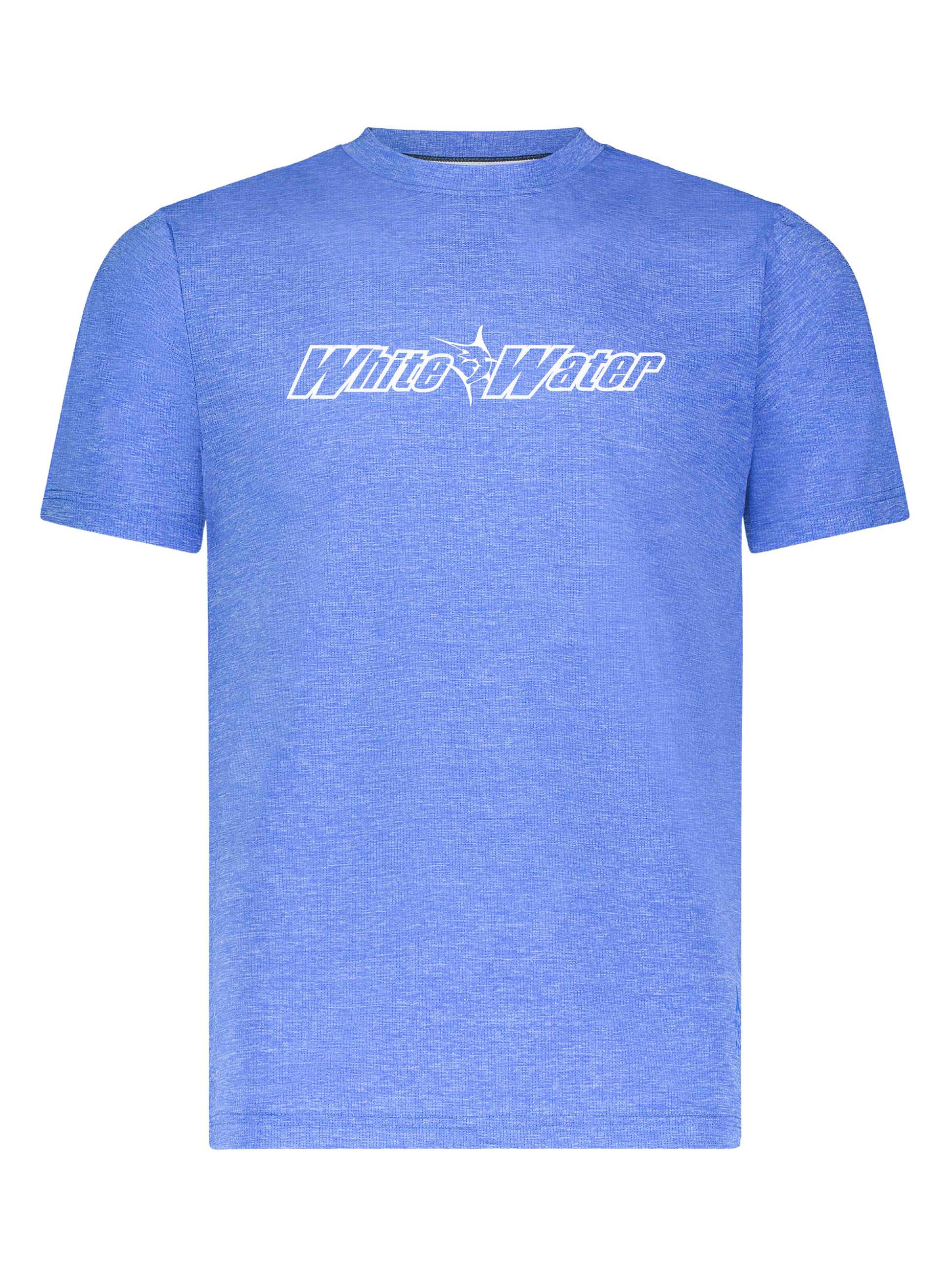 Royal blue Bimini Primary Performance Tee by White Water Life, short sleeve shirt with a comfortable fit and logo design.