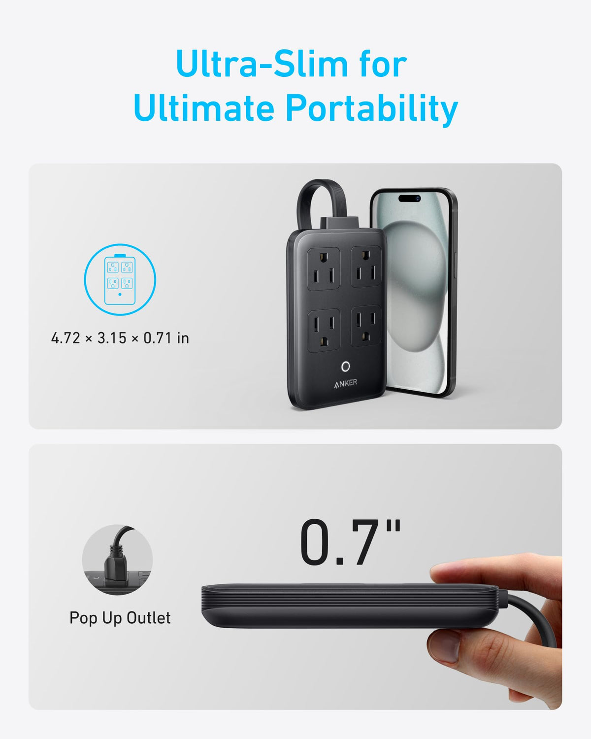 Anker 8-in-1 20W charging station in black with multiple USB ports and charging areas for devices.
