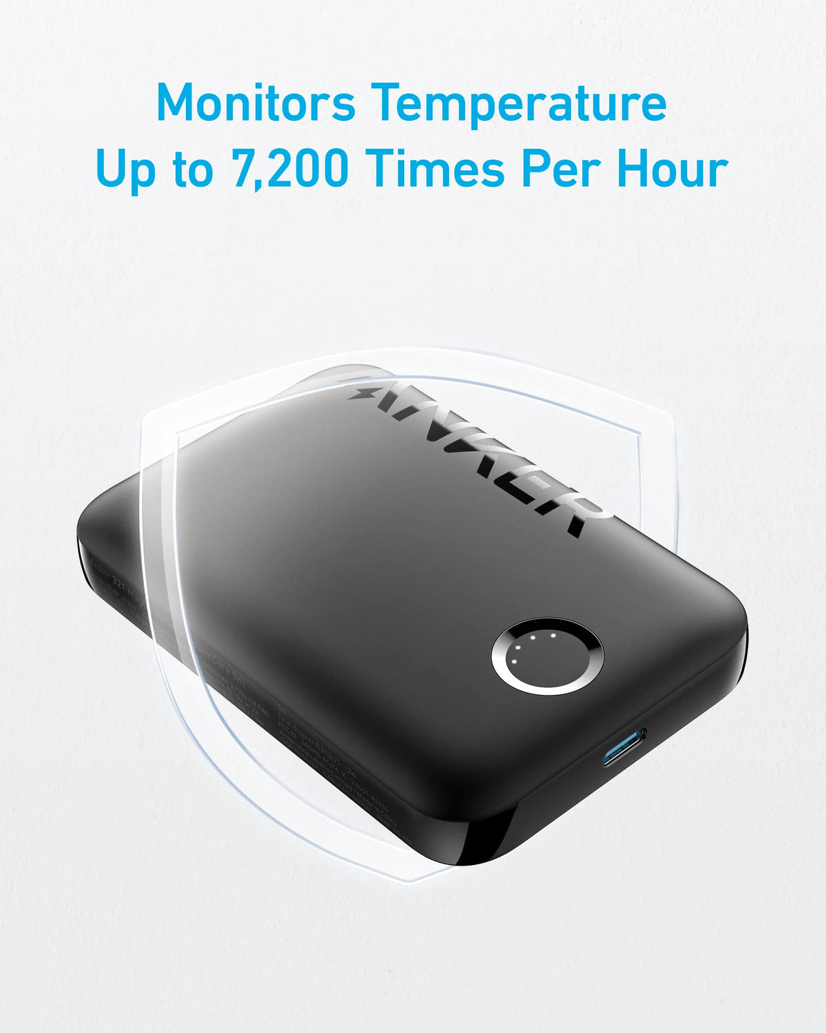 Anker 321 MagGo Battery PowerCore Magnetic 5K in black, portable charging device with magnetic attachment for smartphones.