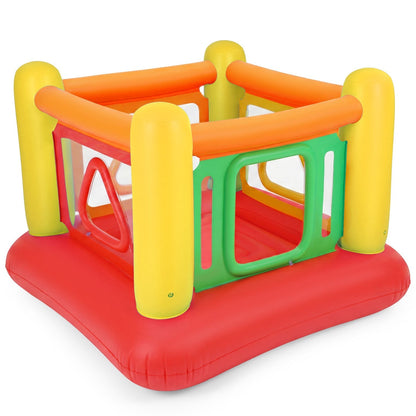 Colorful inflatable bounce house for kids with transparent side walls, featuring bright design and spacious jumping area by GBruno Store