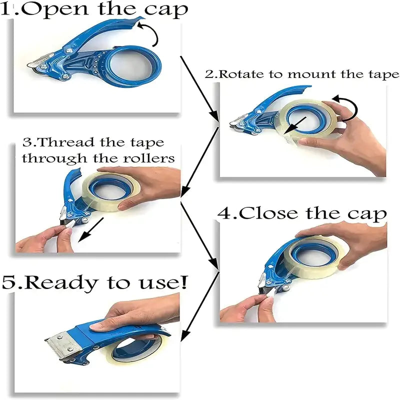 Heavy-Duty Shipping Tape Dispenser with Sloped Blades
