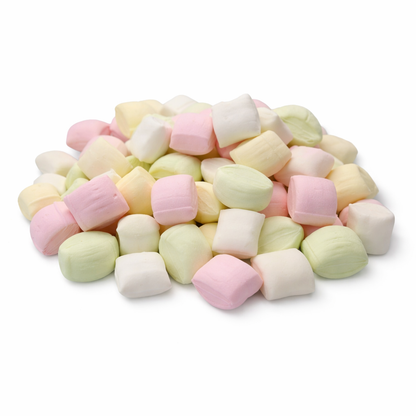 Assorted Candy In Bulk buttermints in a clear plastic bag, showing creamy white mints with smooth texture.