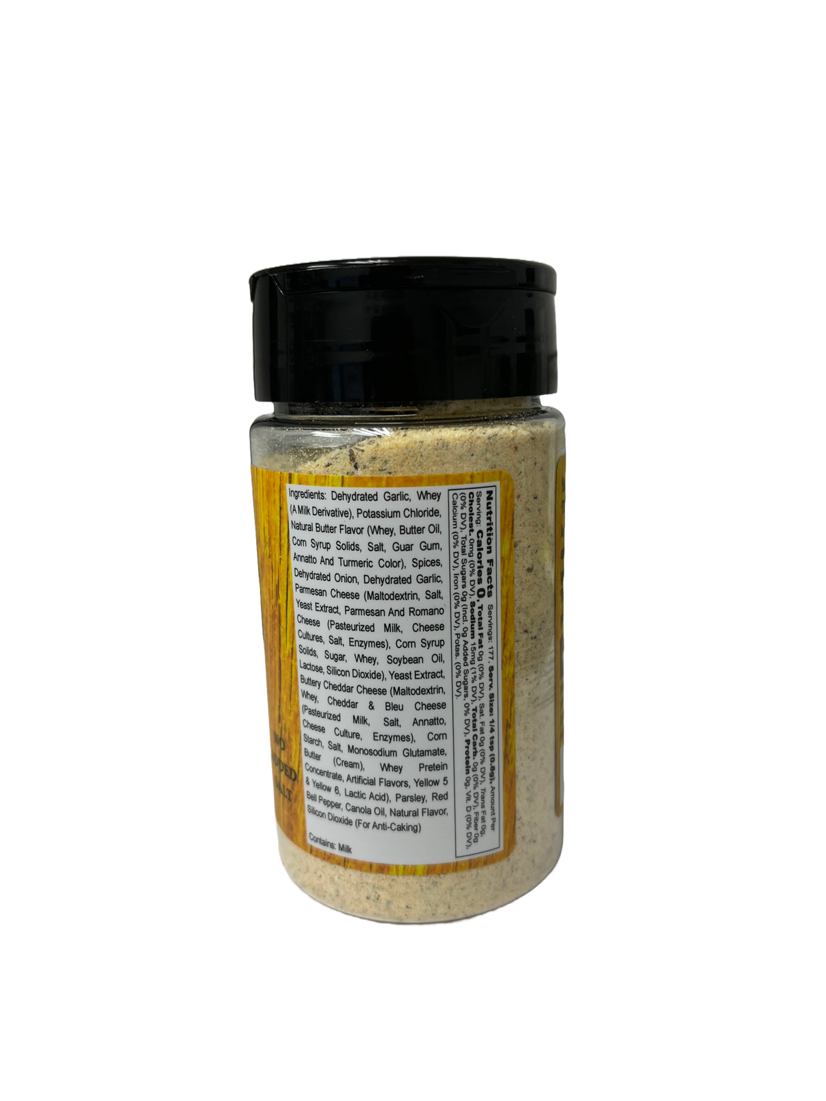 Hi-West Buttery Garlic Seasoning in a spice jar, showcasing a golden-brown blend of garlic and buttery flavor for cooking.
