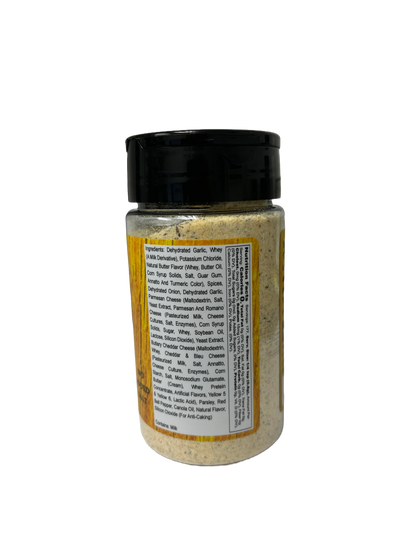 Hi-West Buttery Garlic Seasoning in a spice jar, showcasing a golden-brown blend of garlic and buttery flavor for cooking.