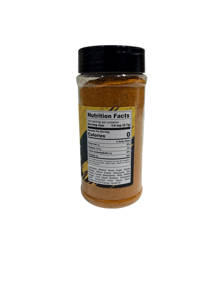 Hi-West Carolina Mustard BBQ seasoning jar, spicy yellow spice blend for barbecue, by Hi-West Foods, Inc.
