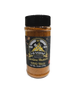 Close-up of Hi-West Carolina Mustard BBQ Blaze seasoning jar with label, highlighting its vibrant yellow color and branding.