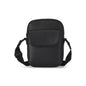 Black Bugatti Collections Central Crossbody bag with front view, featuring sleek design and adjustable strap for casual style.